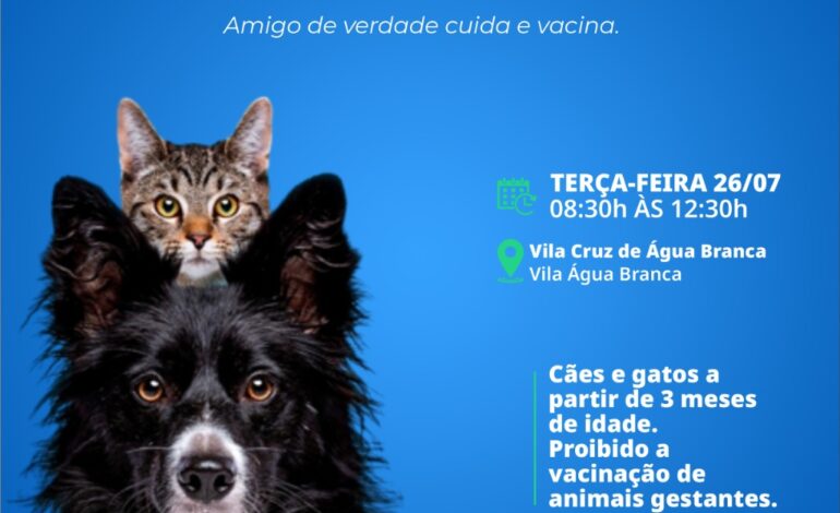  Pets – Vacinação antirrábica em Água Branca